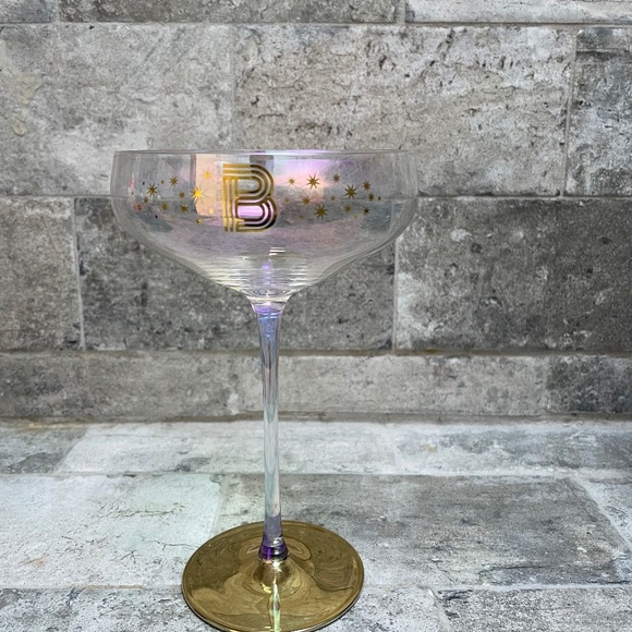 ❤️ ANTHROPOLOGIE CAMILLE MONOGRAM B LETTER COUPE GLASS NEW - Picture 2 of 4